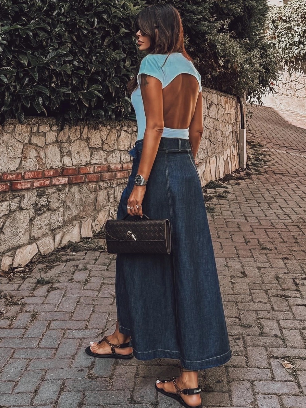 ZARA NEW FW24 Z1975 DENIM WRAP MIDI SKIRT 7966/406_SIZE Medium - Picture 2 of 6